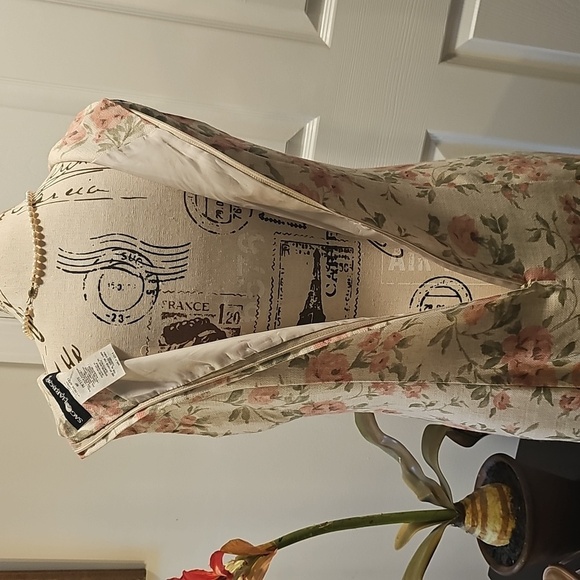 Sag Harbor Women's Floral Print Midi Dress, Cream and Pink, Cotton Blend, 4P - Picture 6 of 8